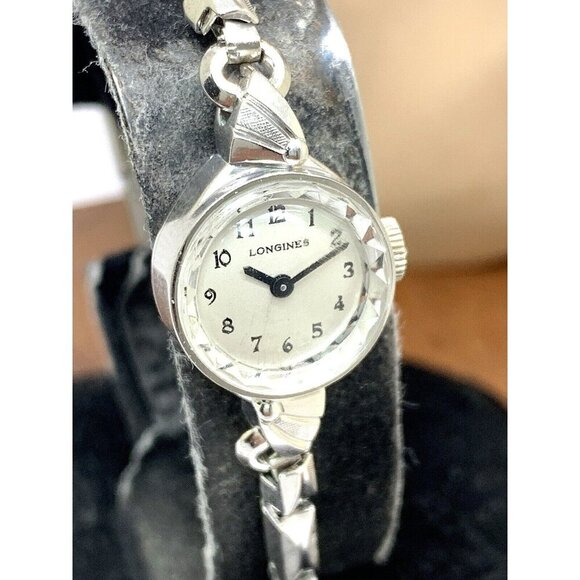 Longines Women's Watch 10k GF Case Swiss Manual Wind Vintage Silver 15mm Petite - Picture 1 of 13